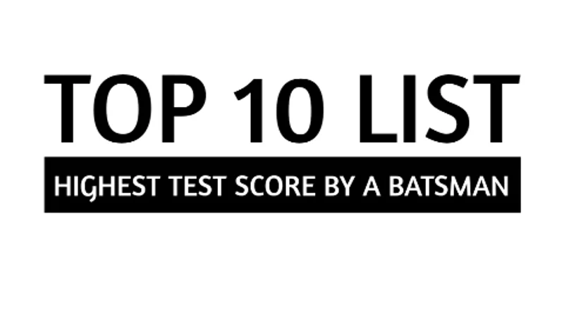 Top 10 Highest Test Score by a Batsman (Updated List)