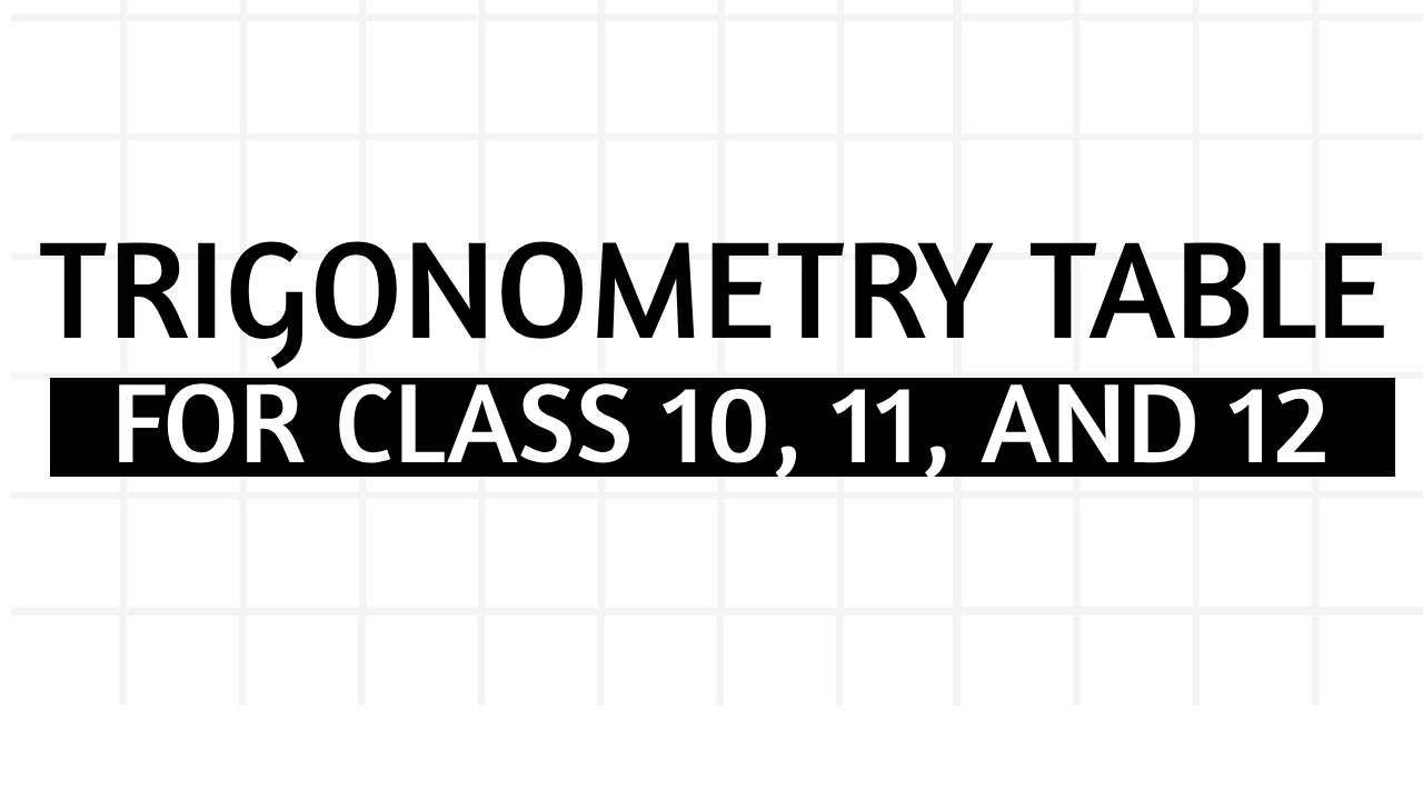 [Free PDF] Trigonometry Table for Class 10, 11 and 12